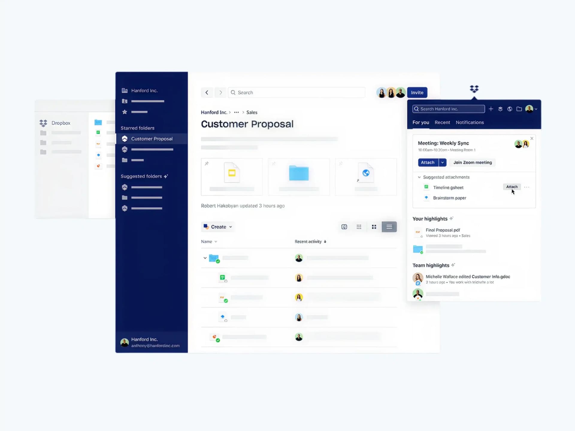 dropbox interface