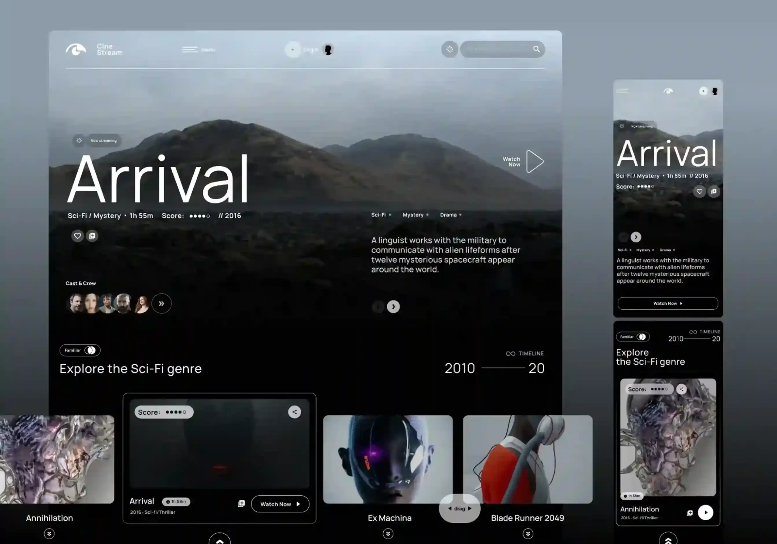 CineStream Sci-Fi UI Concept